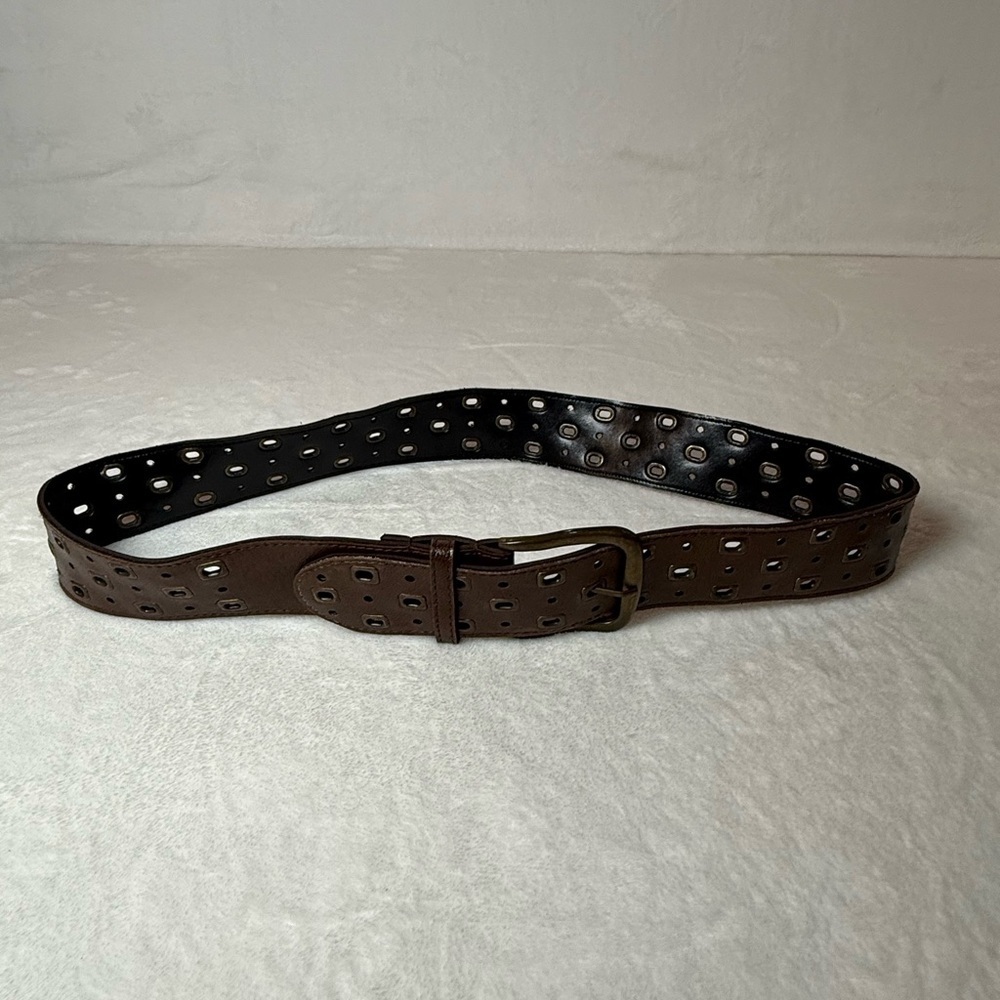 Brown Perforated Leather Belt
